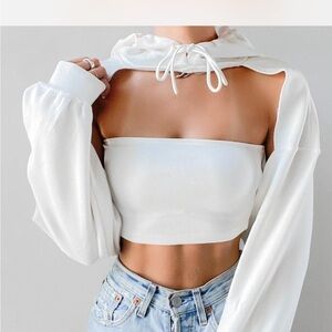 Urban Outfitters White Crop Top with shrug
